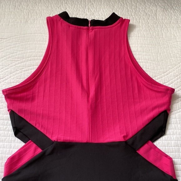 Puma Bodycon Cutout Mini Dress Hot Pink Black M NWT - Picture 7 of 17